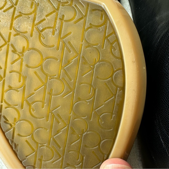 Calvin Klein Giny Black Snakeskin Peep Toe Slingback Heels - Picture 12 of 12